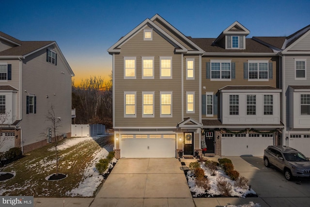 view of property featuring a garage