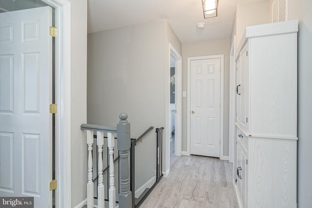 hall featuring light hardwood / wood-style floors