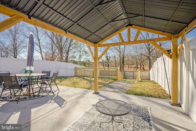 view of patio / terrace featuring a gazebo