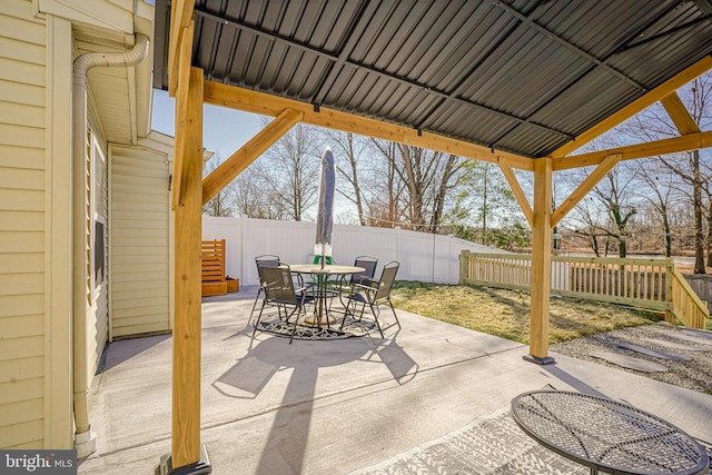 view of patio featuring a gazebo