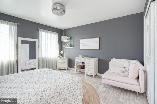 bedroom featuring wood-type flooring