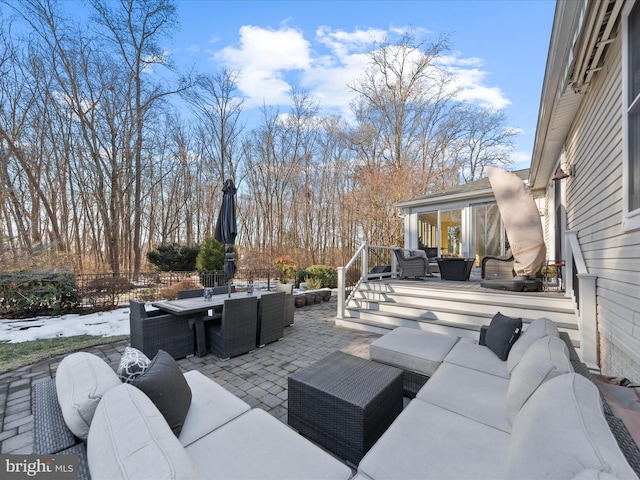 view of patio featuring an outdoor living space