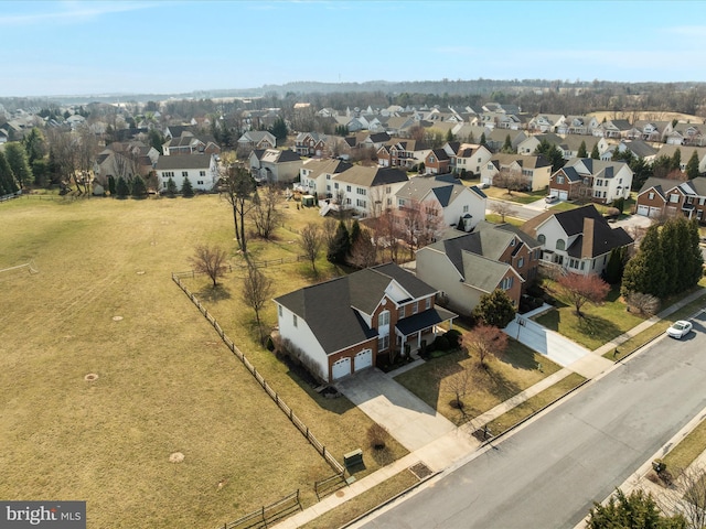 aerial view featuring a residential view