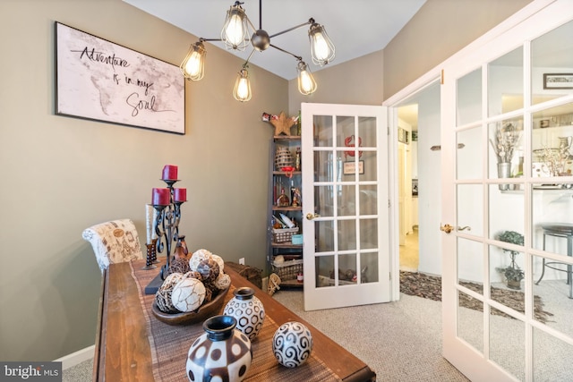 interior space with french doors