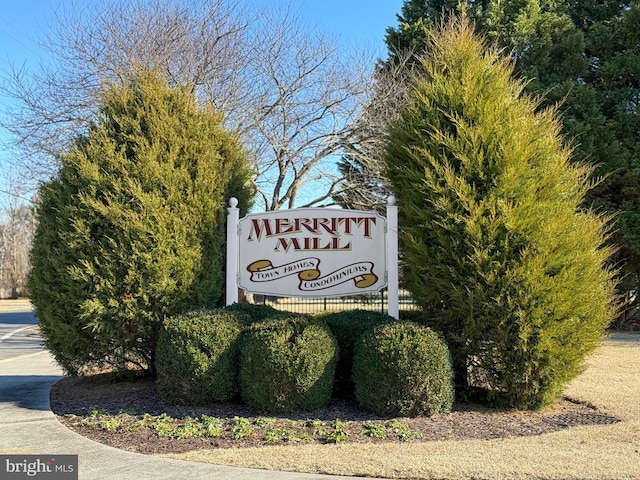 view of community sign