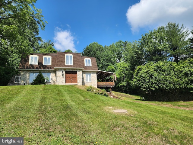 980 Creek Rd, Downingtown, PA 19335 - front facade featuring stone siding, a front lawn, and roof with shingles