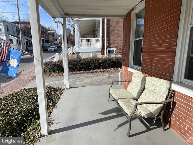 view of patio featuring covered porch