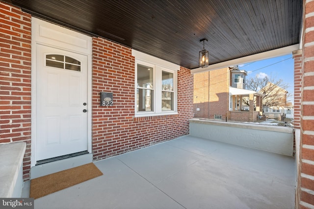 view of patio with a porch