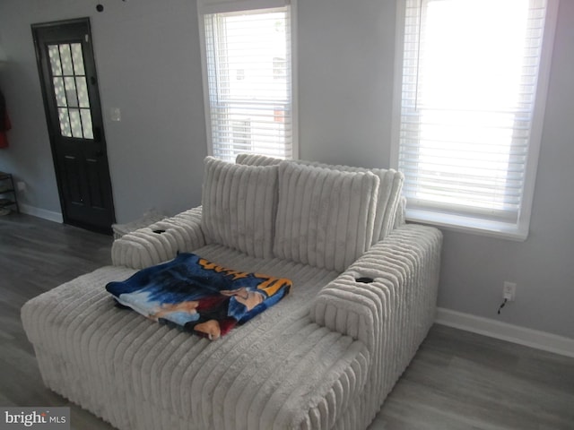 348 Broad St, Mount Holly, NJ 08060 - living area featuring baseboards, healthy amount of natural light, and wood finished floors