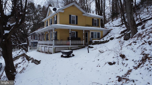 view of front of house with covered porch