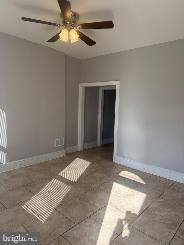 unfurnished room featuring ceiling fan