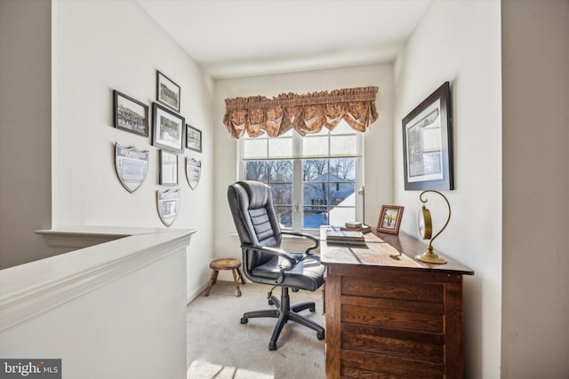 view of carpeted office