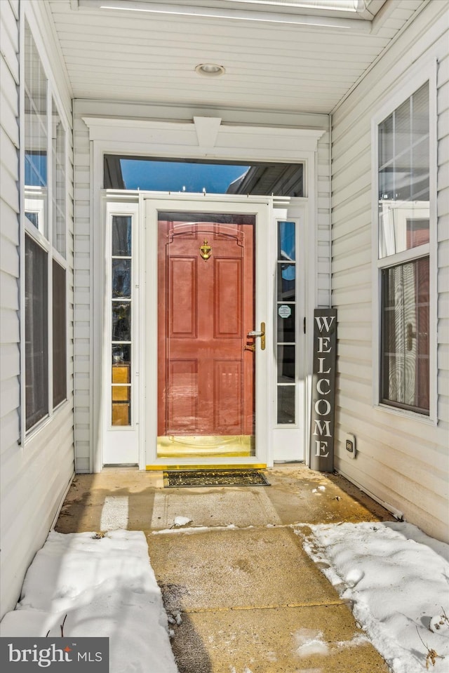 view of doorway to property