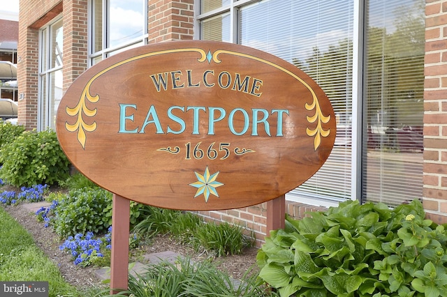 view of community sign