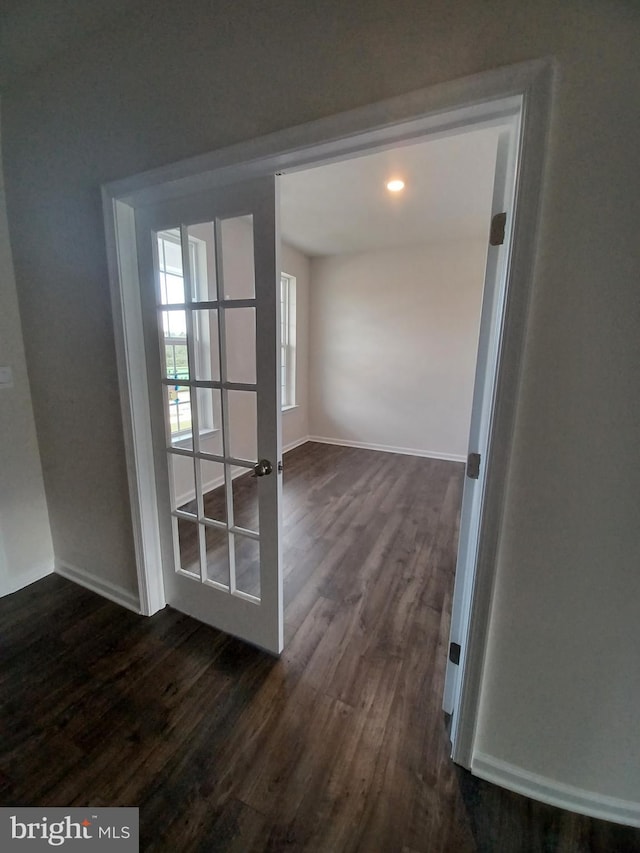 interior space featuring dark hardwood / wood-style floors