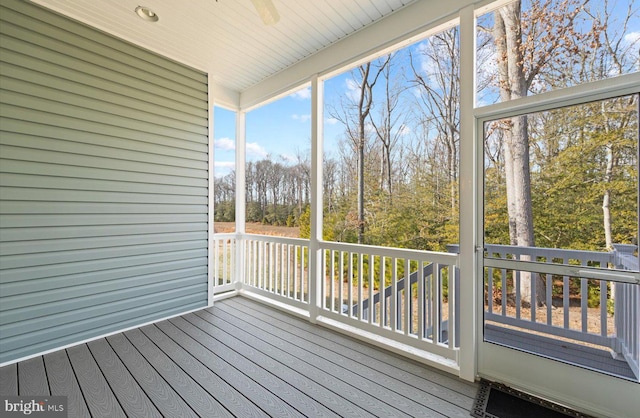 view of unfurnished sunroom