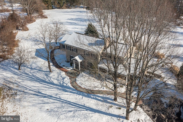 view of snowy aerial view