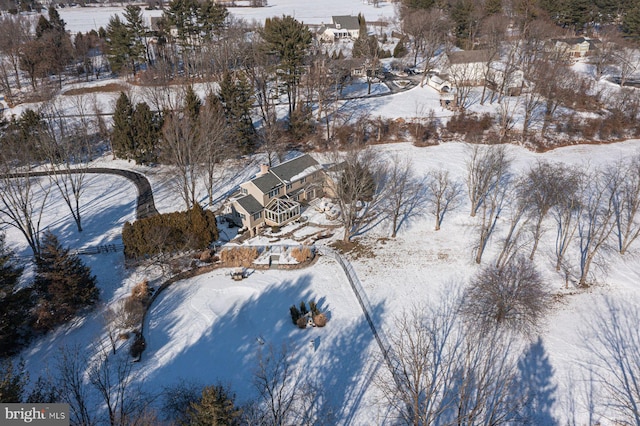 view of snowy aerial view