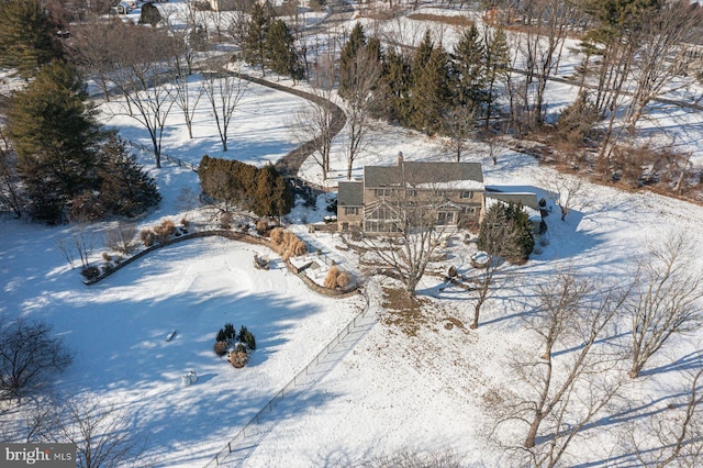 view of snowy aerial view