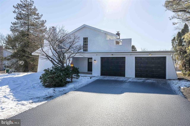 view of front property with a garage