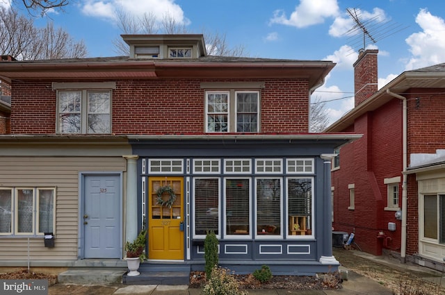 view of front of property featuring central AC