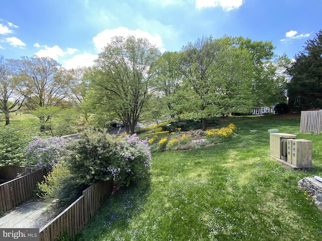 view of yard with fence