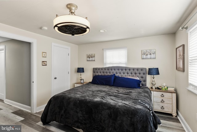 bedroom featuring hardwood / wood-style flooring