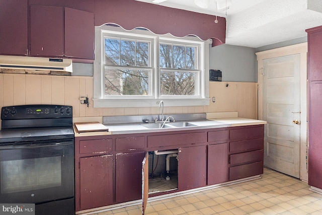 kitchen featuring black / electric stove and sink