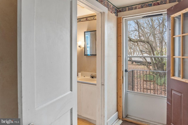 entryway with sink