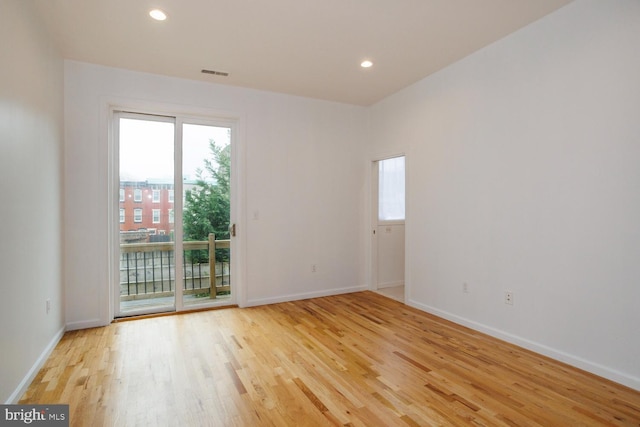 empty room featuring light wood-type flooring