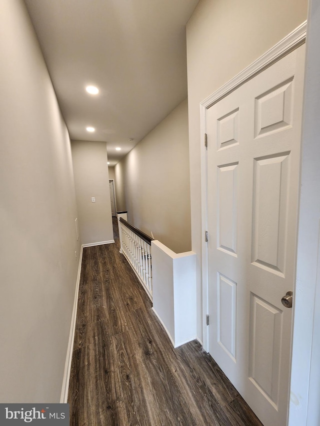 hall featuring dark hardwood / wood-style flooring