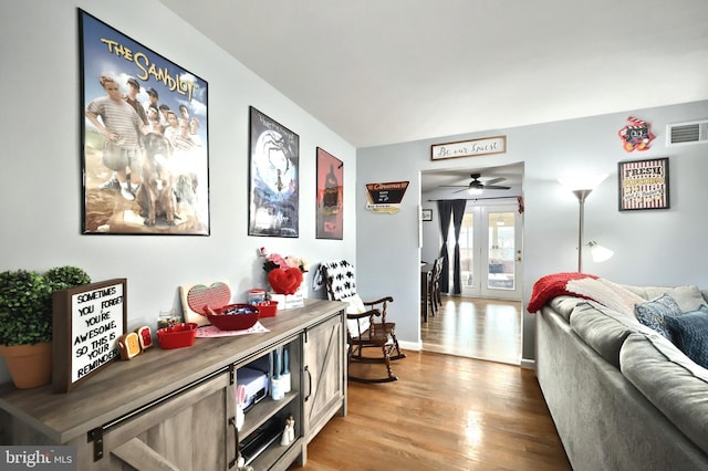 living room featuring hardwood / wood-style flooring