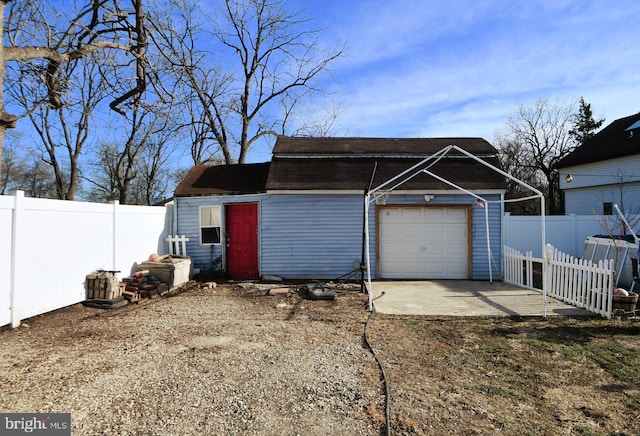 view of garage