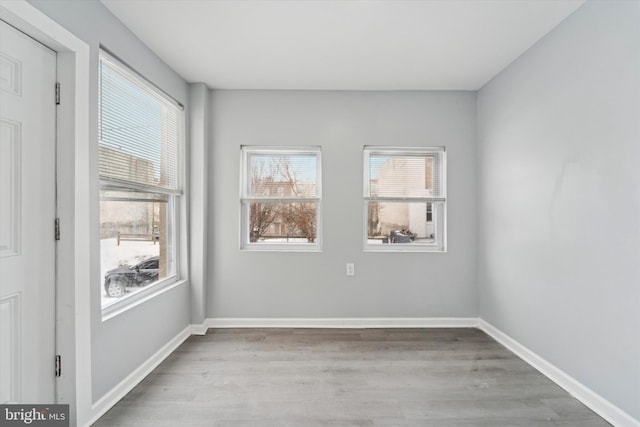 empty room with light wood-type flooring