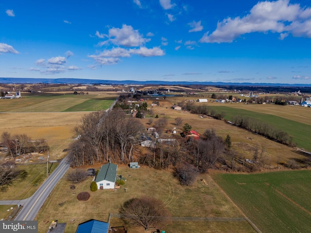 drone / aerial view with a rural view