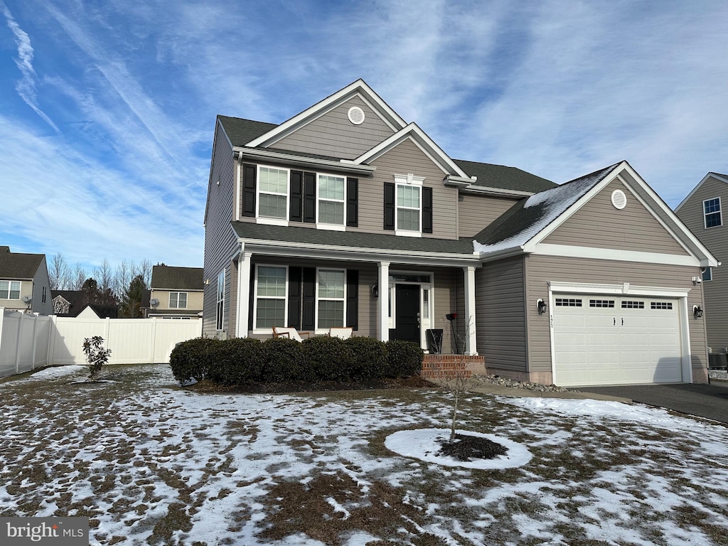 view of front of house with a garage