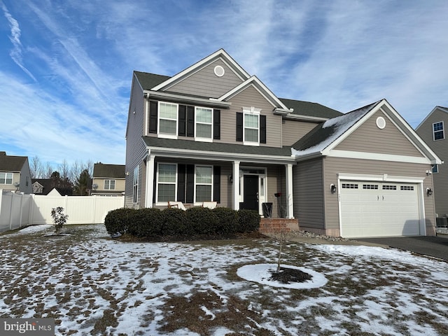 view of front of house with a garage