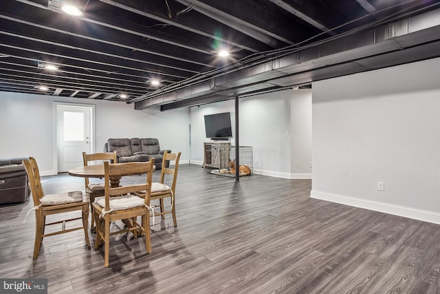 dining room featuring dark wood-type flooring