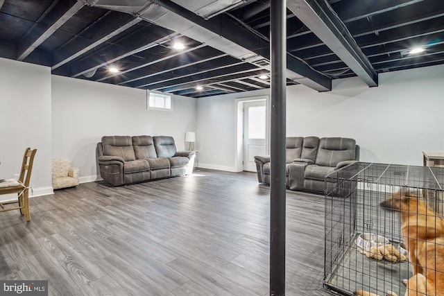 living room featuring hardwood / wood-style flooring