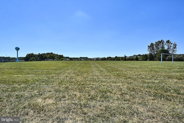 view of yard with a rural view