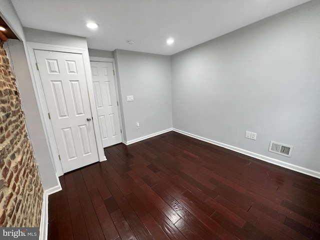 interior space featuring dark hardwood / wood-style floors