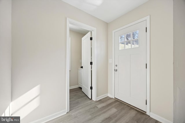 foyer featuring light wood-type flooring