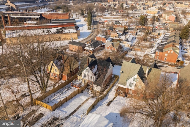 view of snowy aerial view