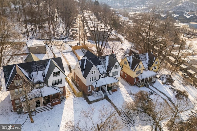 view of snowy aerial view