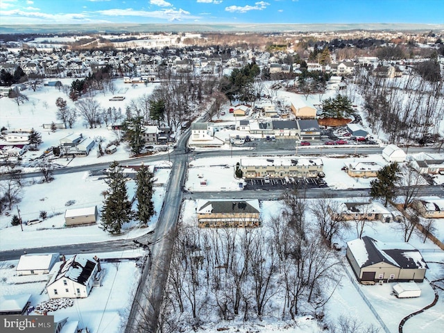 view of snowy aerial view