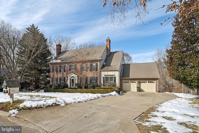 colonial-style house with a garage