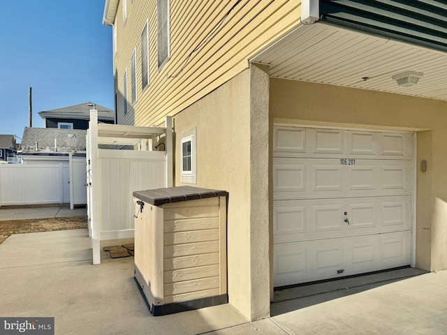 view of home's exterior with a garage