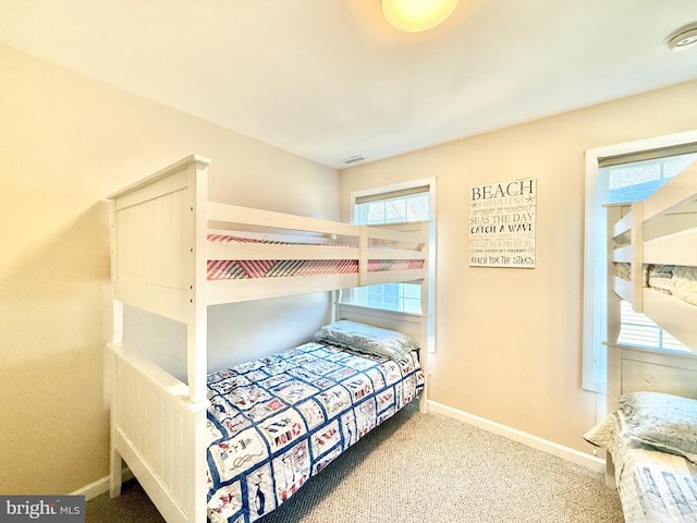 bedroom with carpet floors