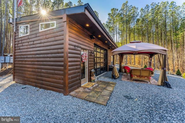 view of outbuilding featuring a gazebo