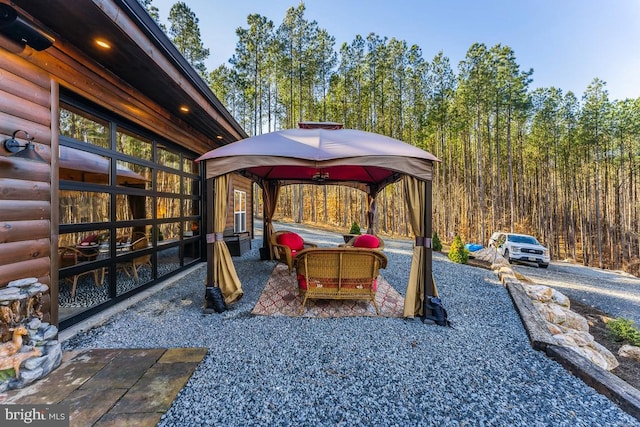 view of yard featuring a gazebo